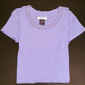 2/$35! NWOT Style & Co. Lavender/Lilac T-shirt, Sparkles, Cotton, S